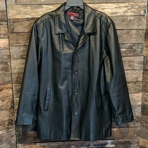 Men's Merona Large Leather Overcoat